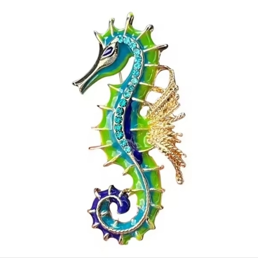 New! Ocean Muse Seahorse Brooch Pin • NWOT #br5